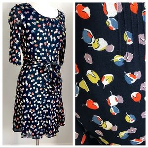 Boden Navy Floral Chiffon Dress